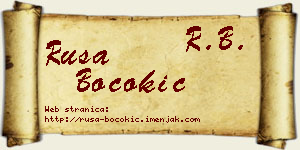 Rusa Bocokić vizit kartica